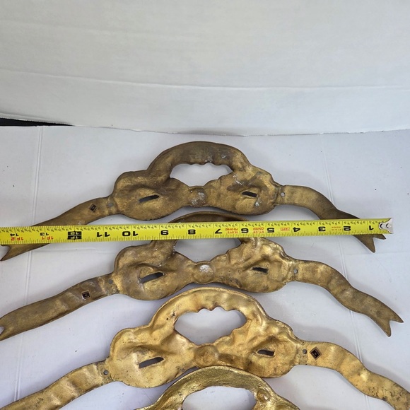 Set Of 4 Solid Brass Ribbon Bows Vintage 14 1/2” Frame Decorative Wall Decor - Picture 11 of 13